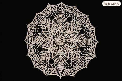 A lace napkin made of fine cotton