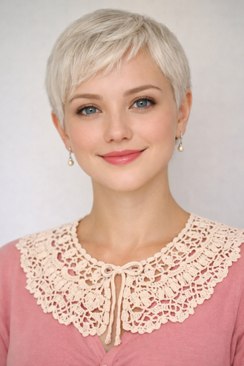 White openwork cotton collar (70×8.5 cm)