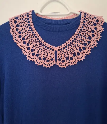 Lace collar made of mercerized cotton