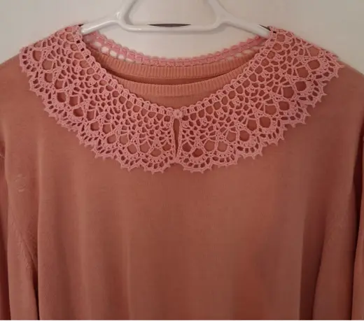 Lace collar made of mercerized cotton